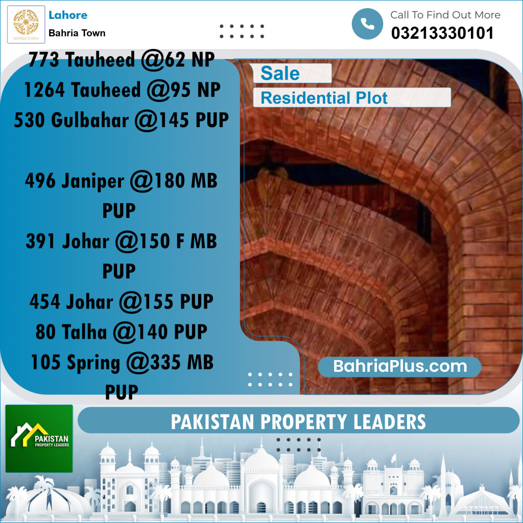 Residential Plot for Sale in Bahria Town, Lahore - (BP-194274)