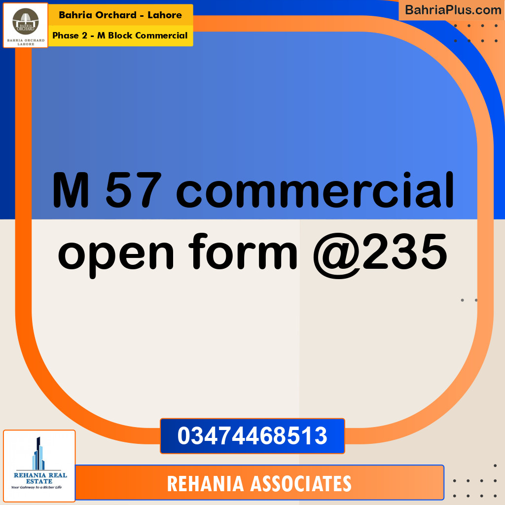 Commercial Plot for Sale in Phase 2 - M Block Commercial -  Bahria Orchard, Lahore - (BP-194295)
