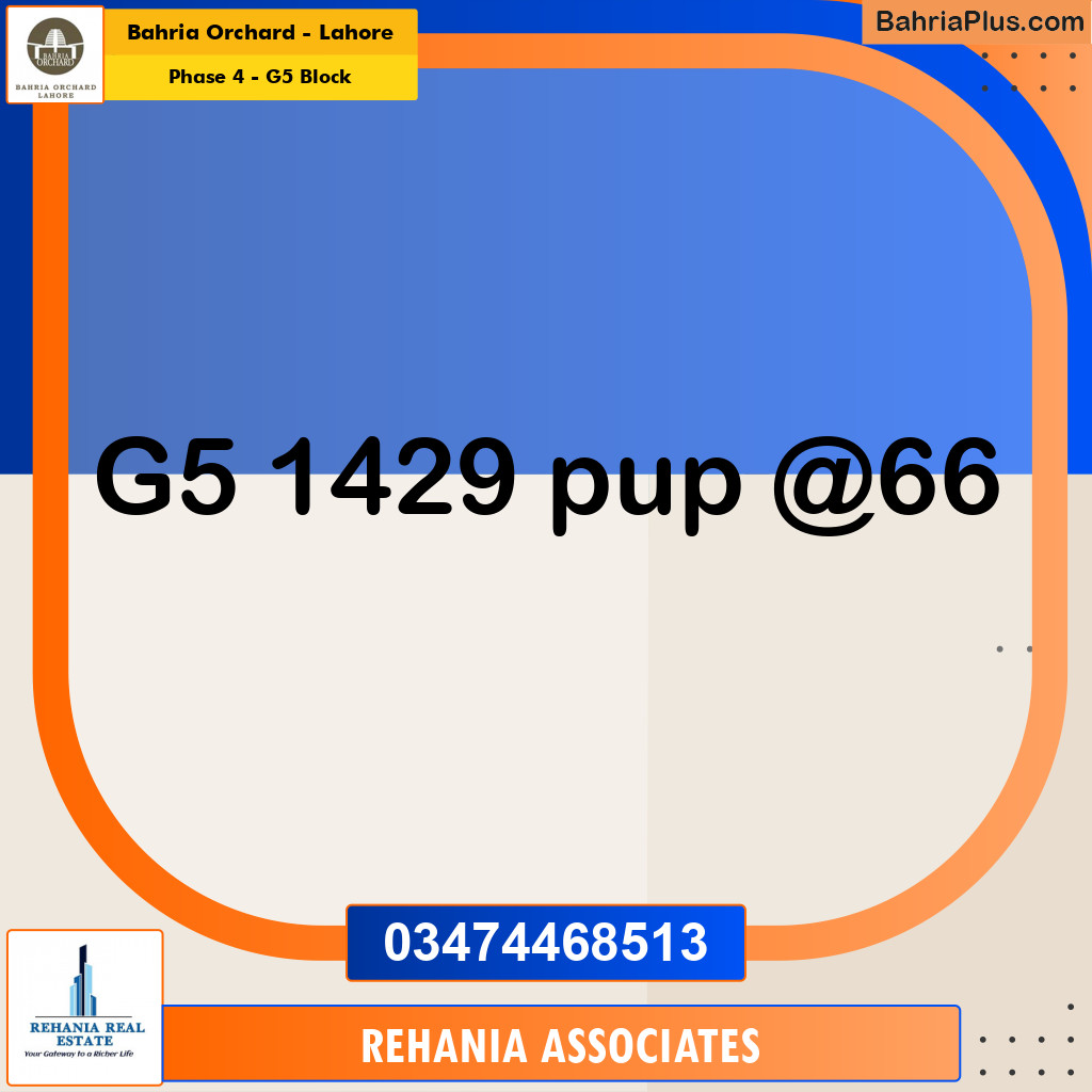 Residential Plot for Sale in Phase 4 - G5 Block -  Bahria Orchard, Lahore - (BP-194299)