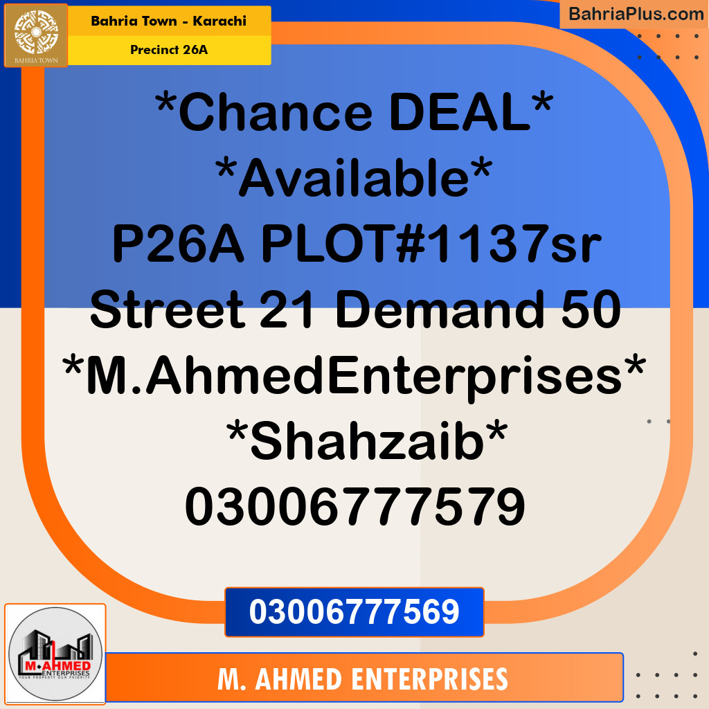 125 Sq. Yards Residential Plot for Sale in Precinct 26A -  Bahria Town, Karachi - (BP-194315)