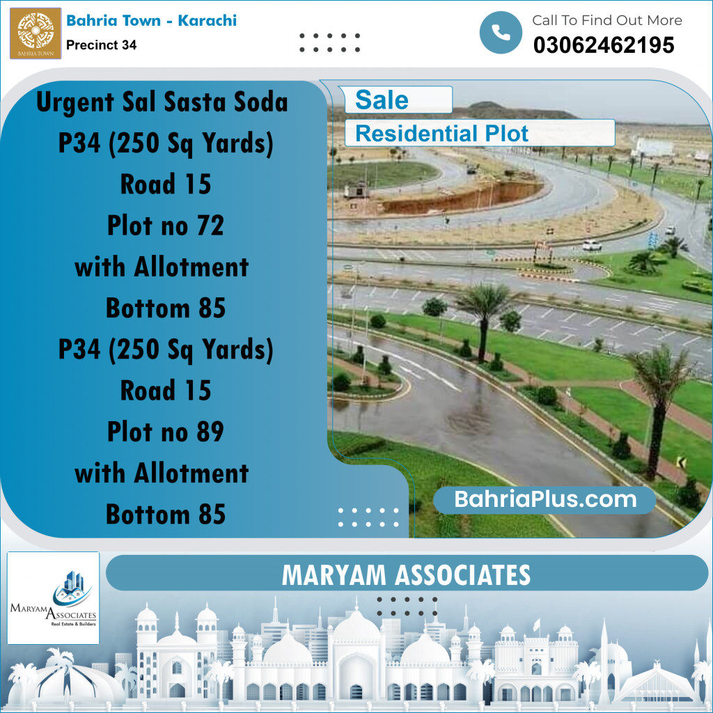 250 Sq. Yards Residential Plot for Sale in Precinct 34 -  Bahria Town, Karachi - (BP-194323)