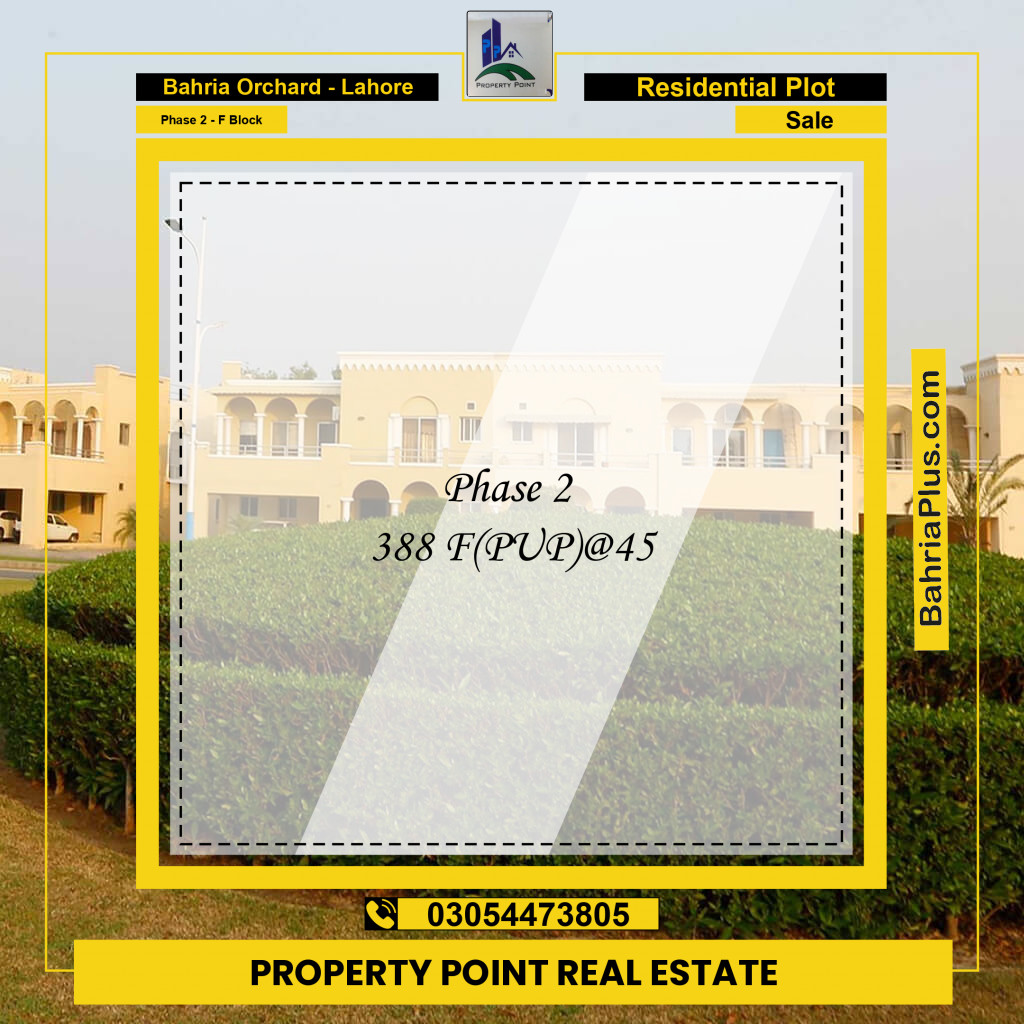 Residential Plot for Sale in Phase 2 - F Block -  Bahria Orchard, Lahore - (BP-194342)