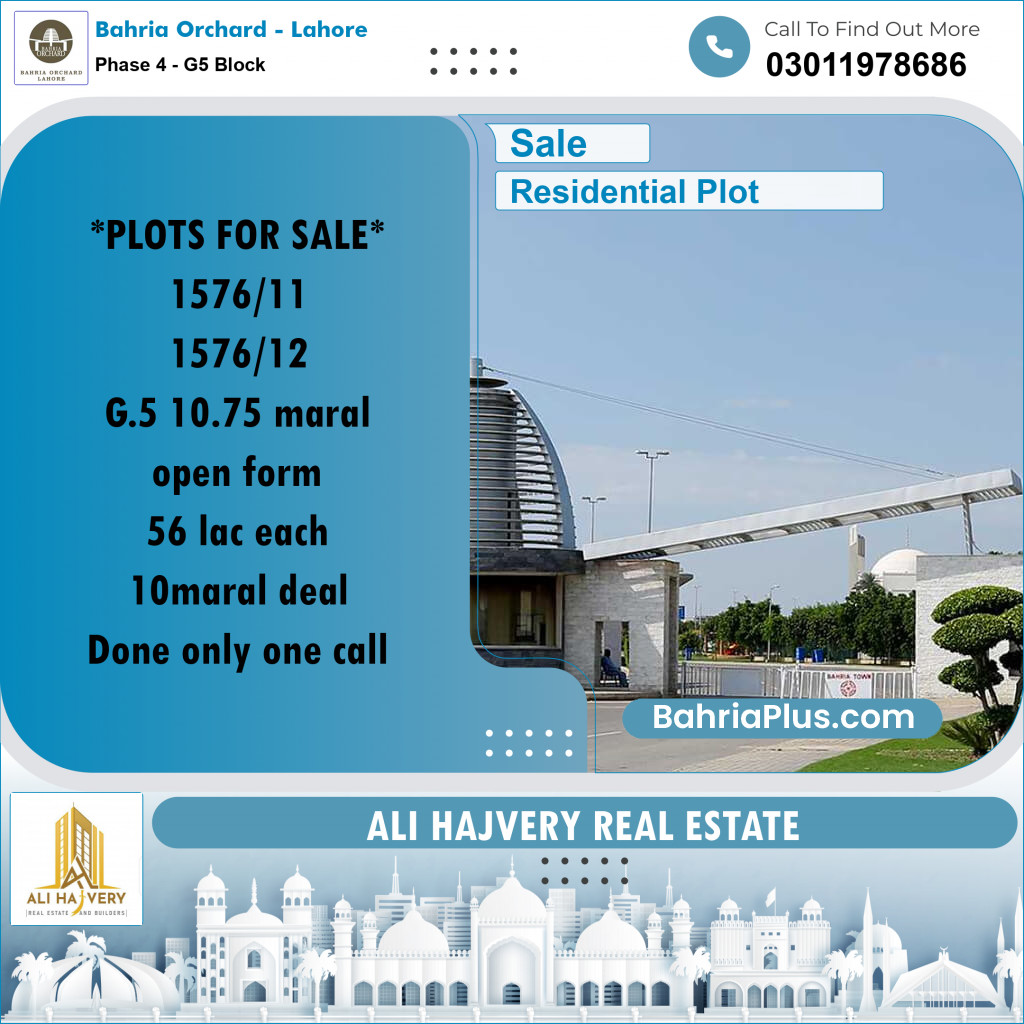 Residential Plot for Sale in Phase 4 - G5 Block -  Bahria Orchard, Lahore - (BP-194366)