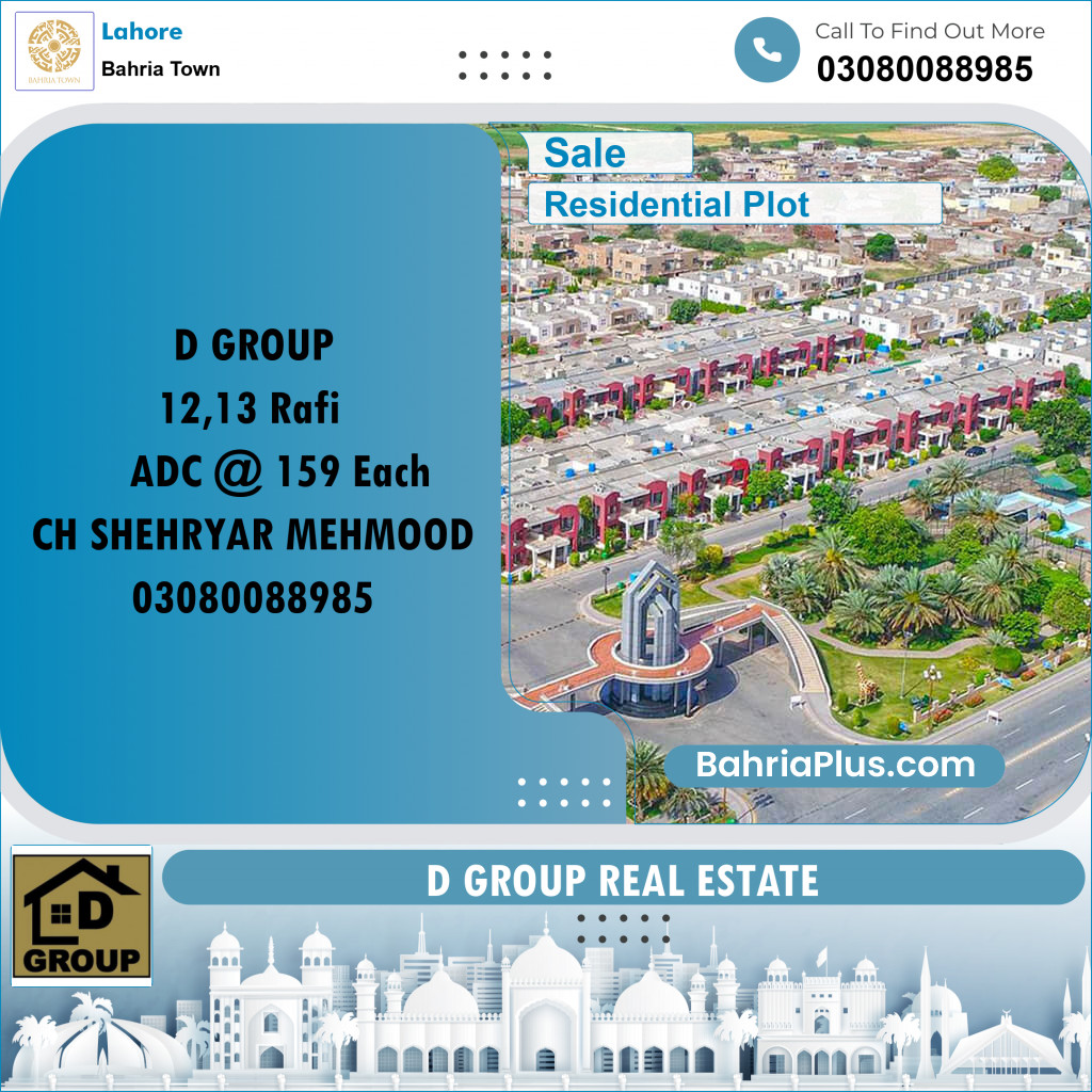 Residential Plot for Sale in Bahria Town, Lahore - (BP-194392)