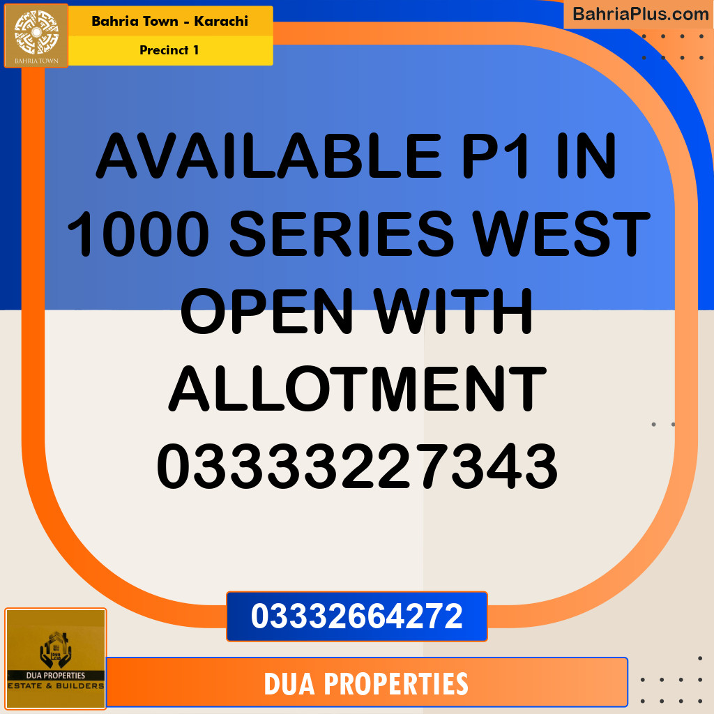 250 Sq. Yards Residential Plot for Sale in Precinct 1 -  Bahria Town, Karachi - (BP-194417)