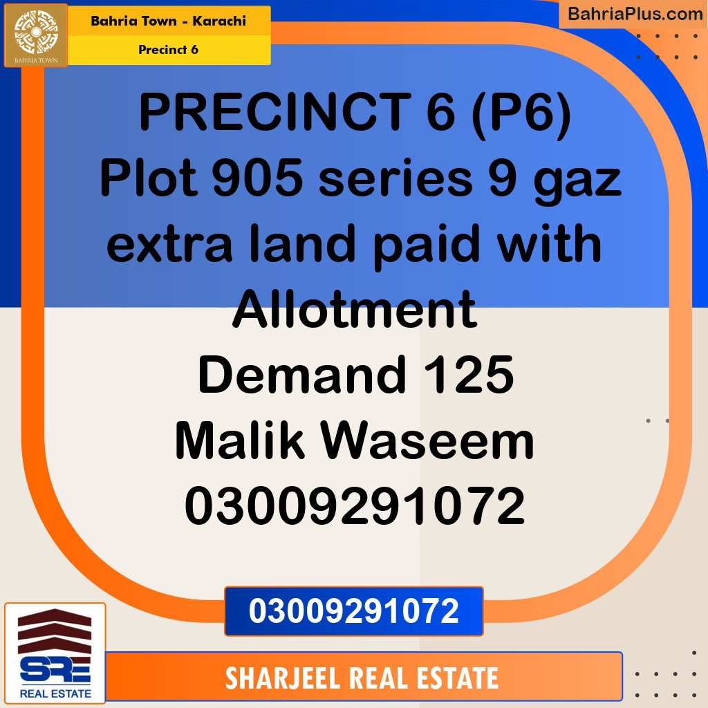 250 Sq. Yards Residential Plot for Sale in Precinct 6 -  Bahria Town, Karachi - (BP-194424)
