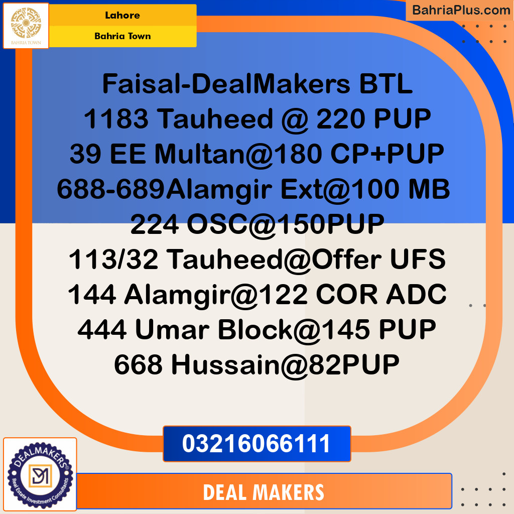Residential Plot for Sale in Bahria Town, Lahore - (BP-194471)