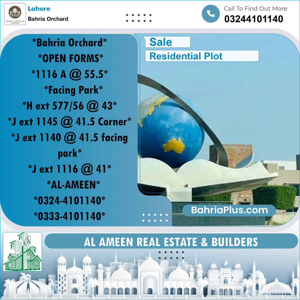 Residential Plot for Sale in Bahria Orchard, Lahore - (BP-194493)