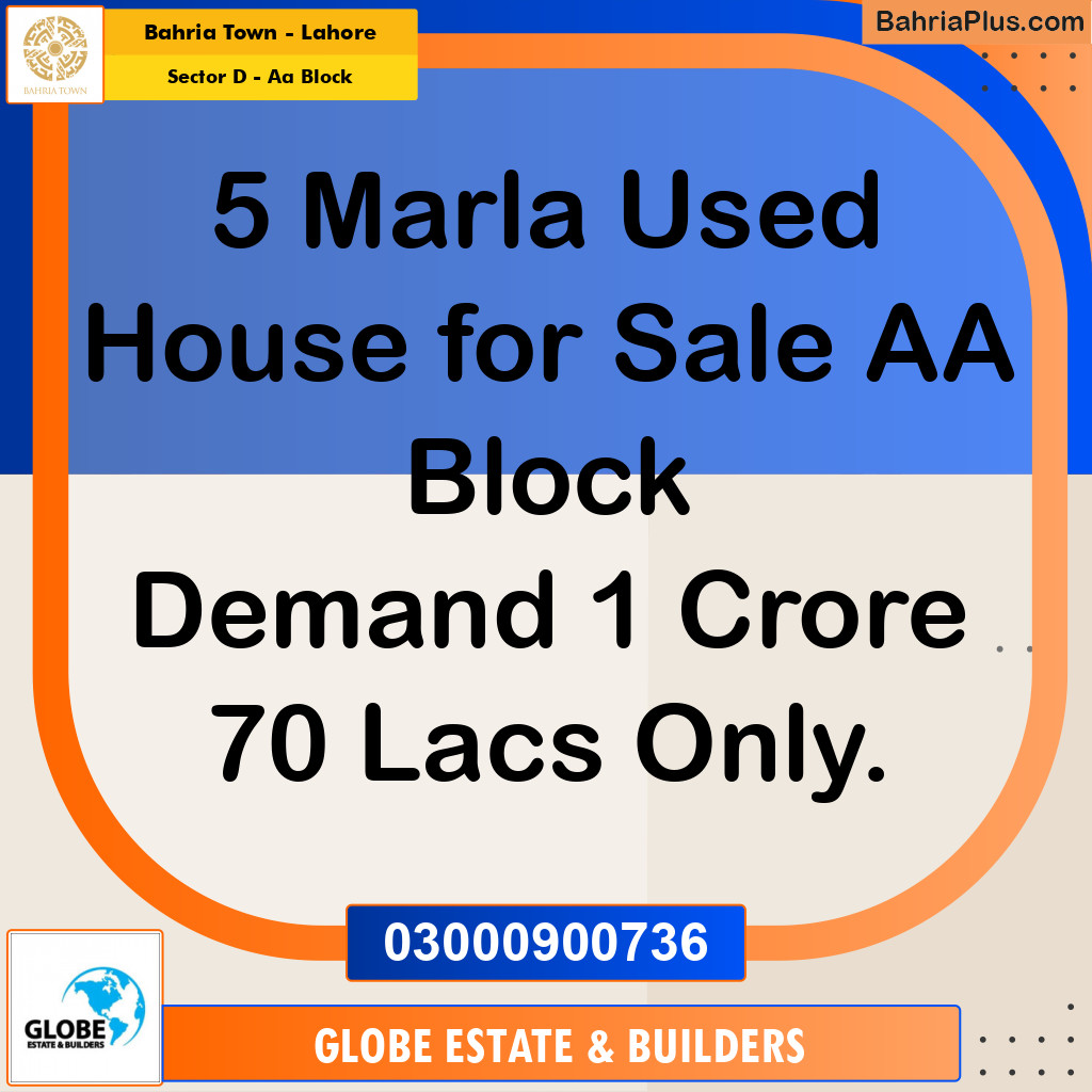 Residential House for Sale in Sector D - AA Block -  Bahria Town, Lahore - (BP-194565)