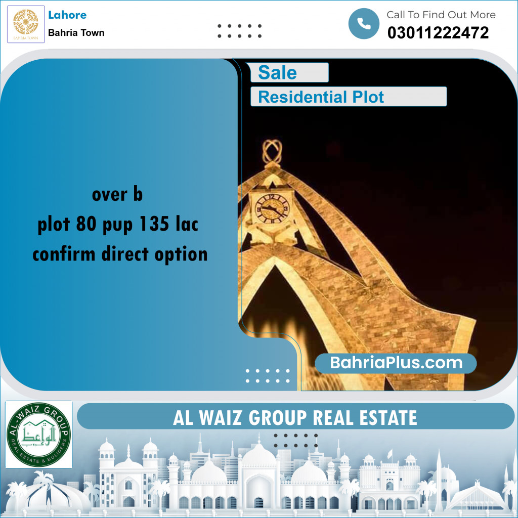 Residential Plot for Sale in Bahria Town, Lahore - (BP-194661)