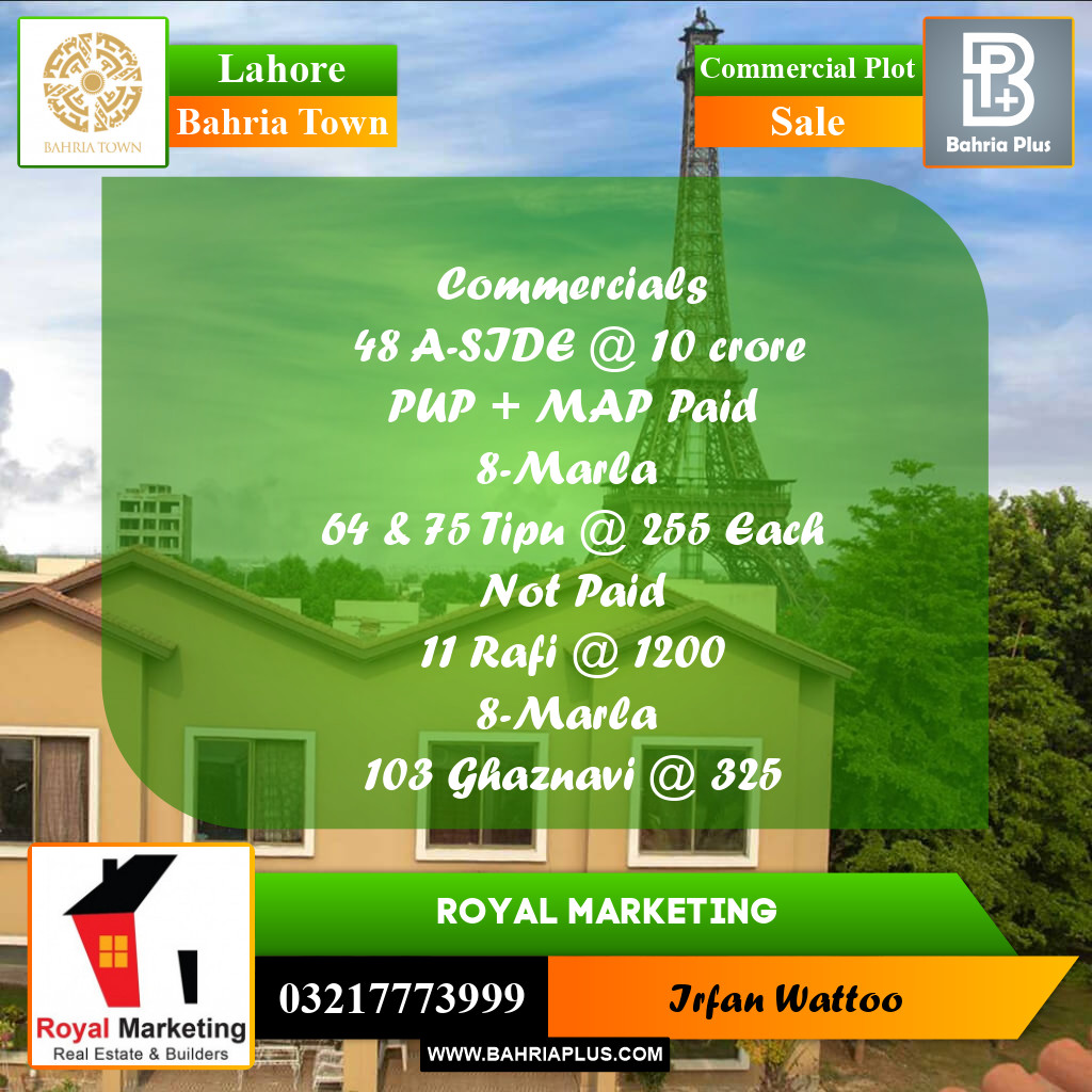 Commercial Plot for Sale in Bahria Town, Lahore - (BP-194719)