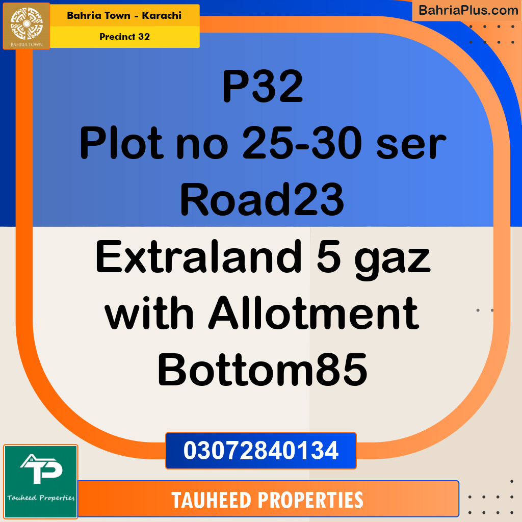250 Sq. Yards Residential Plot for Sale in Precinct 32 -  Bahria Town, Karachi - (BP-194743)