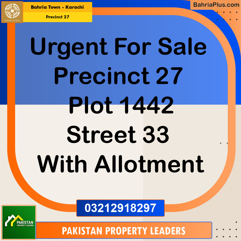 Residential Plot for Sale in Precinct 27 -  Bahria Town, Karachi - (BP-194755)