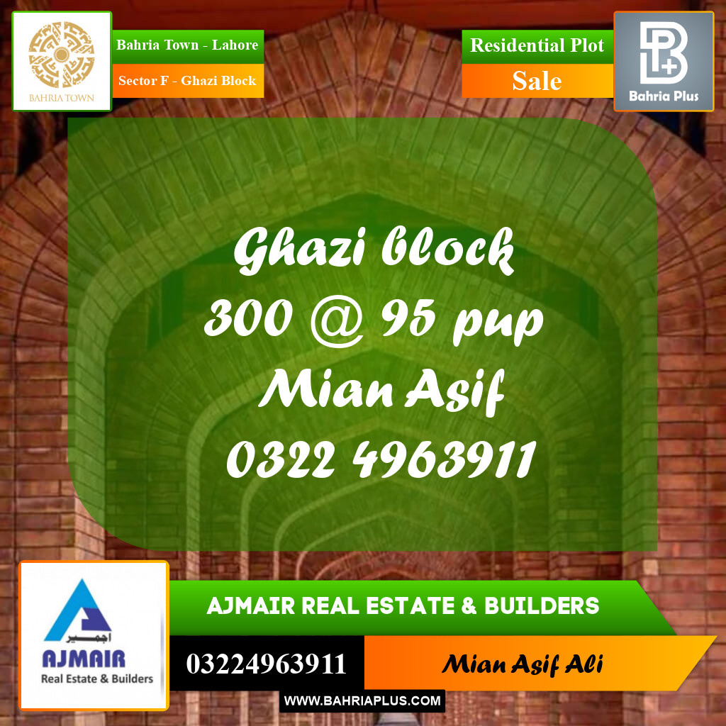 Residential Plot for Sale in Sector F - Ghazi Block -  Bahria Town, Lahore - (BP-194831)