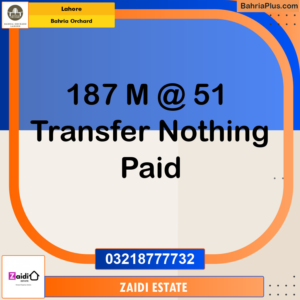 Residential Plot for Sale in Bahria Orchard, Lahore - (BP-194835)