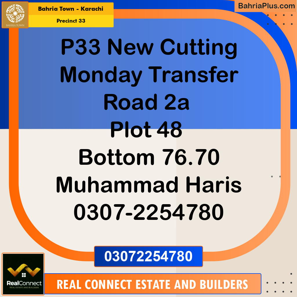 Residential Plot for Sale in Precinct 33 - Bahria Town, Karachi - (BP-194856)