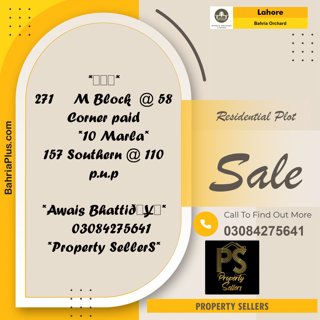 Residential Plot for Sale in Bahria Orchard, Lahore - (BP-194878)