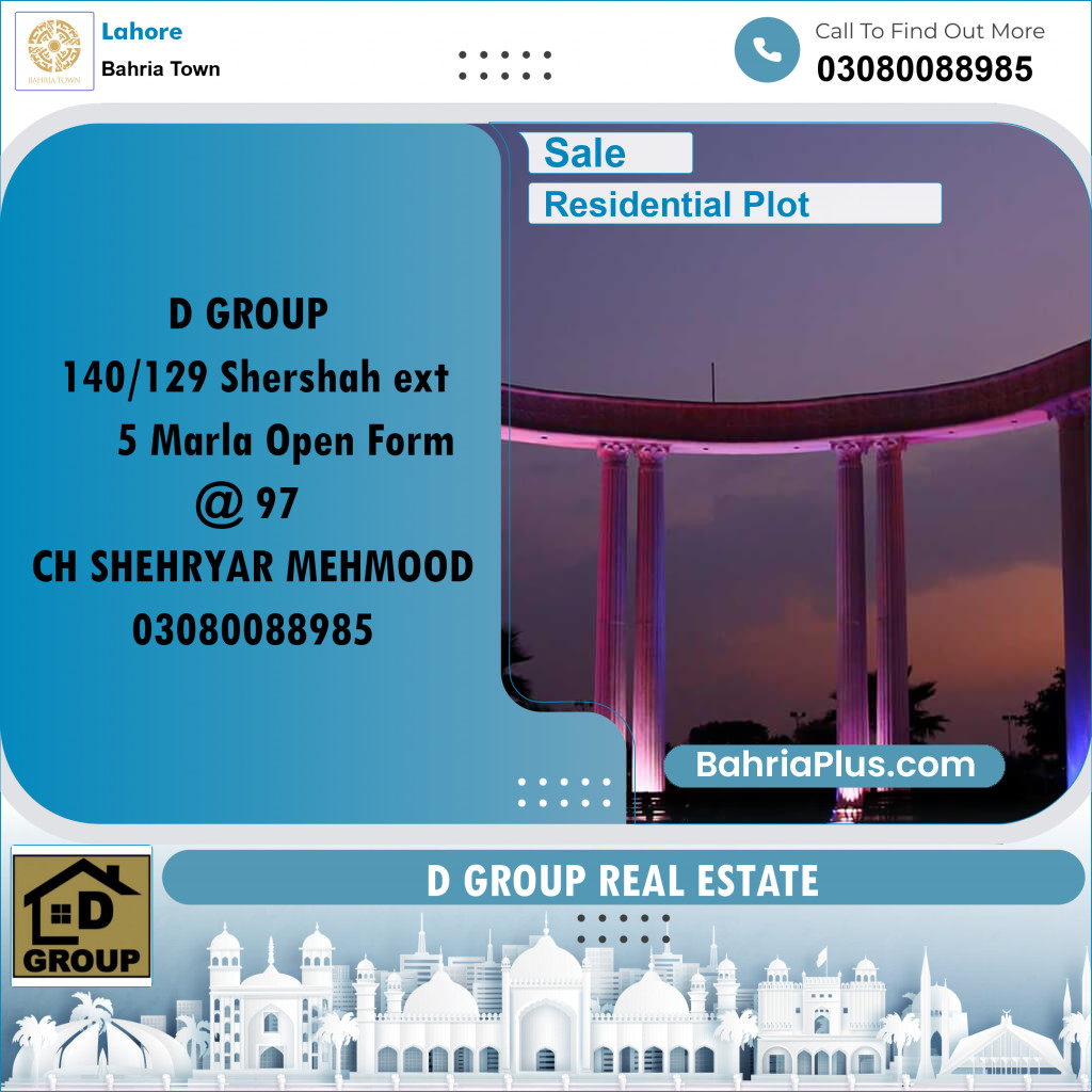 Residential Plot for Sale in Bahria Town, Lahore - (BP-194893)