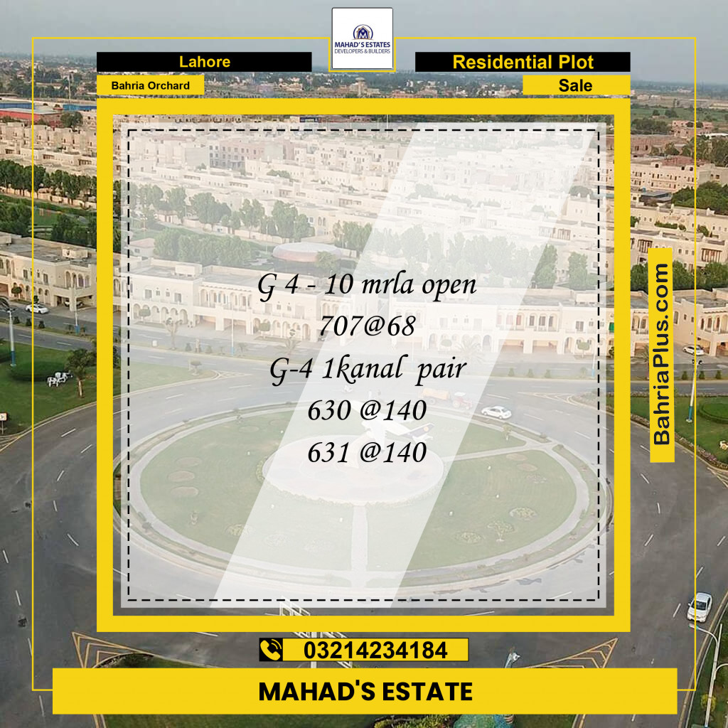 Residential Plot for Sale in Bahria Orchard, Lahore - (BP-194900)