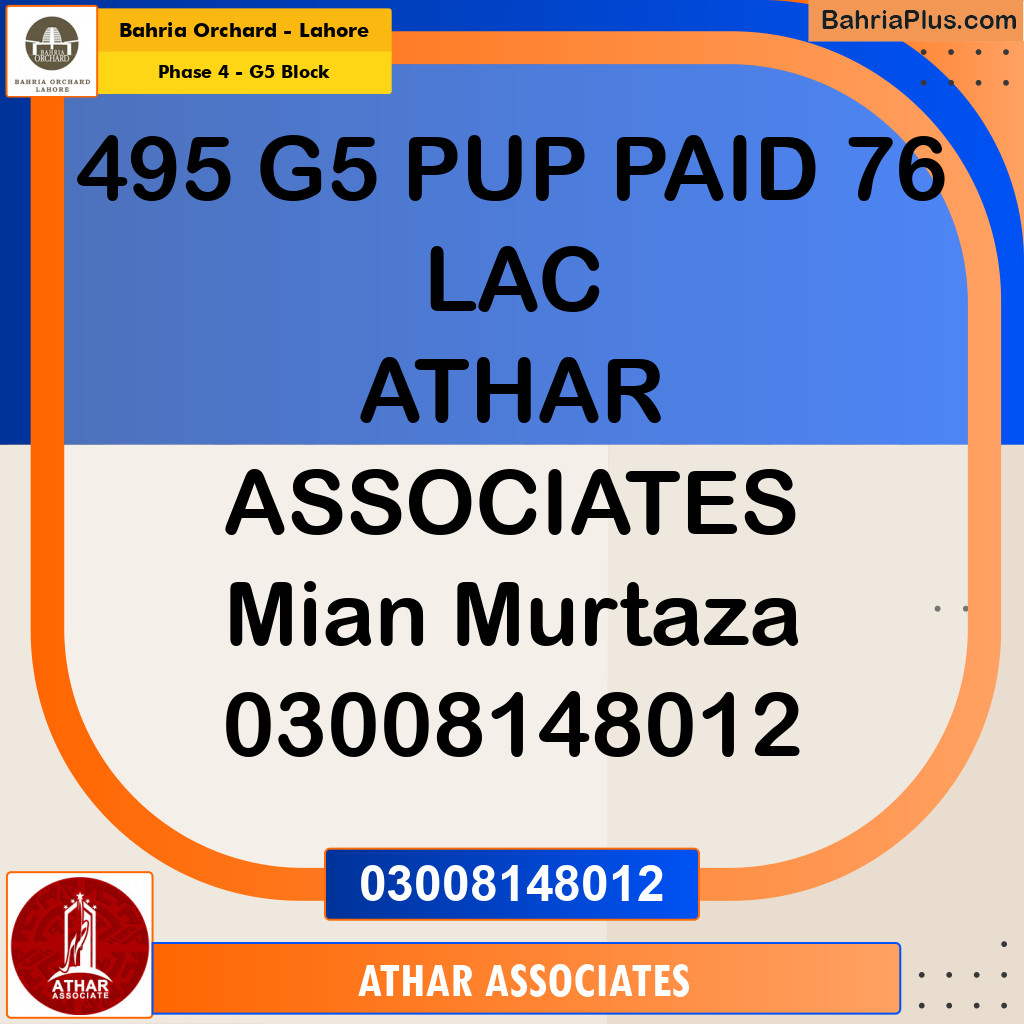 Residential Plot for Sale in Phase 4 - G5 Block -  Bahria Orchard, Lahore - (BP-194945)