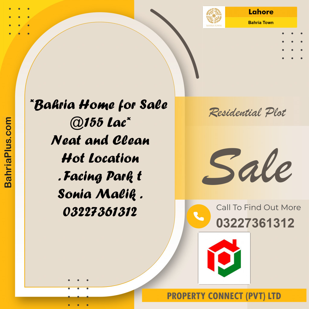 Residential Plot for Sale in Bahria Town, Lahore - (BP-194959)