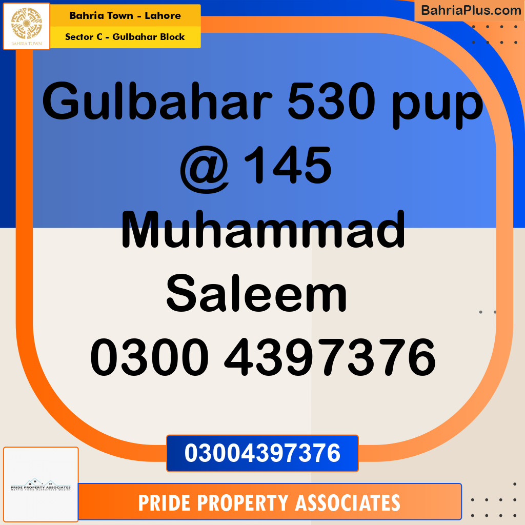 Residential Plot for Sale in Sector C - Gulbahar Block -  Bahria Town, Lahore - (BP-195075)