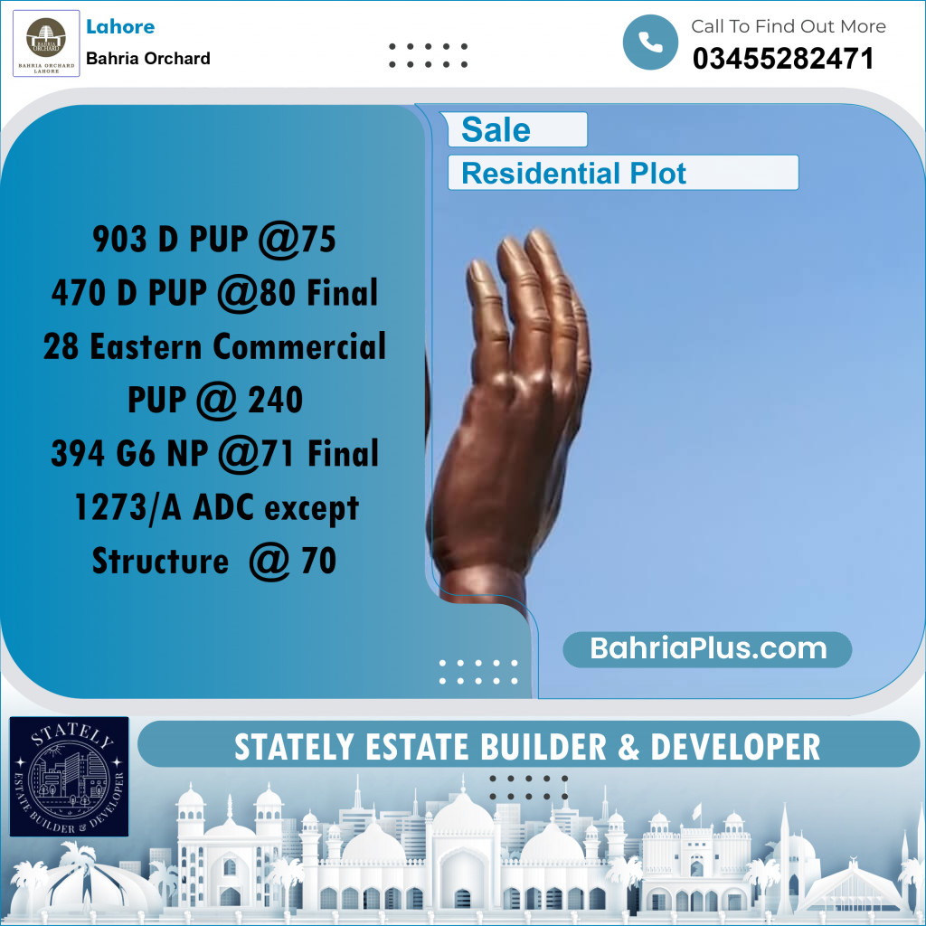 Residential Plot for Sale in Bahria Orchard, Lahore - (BP-195109)