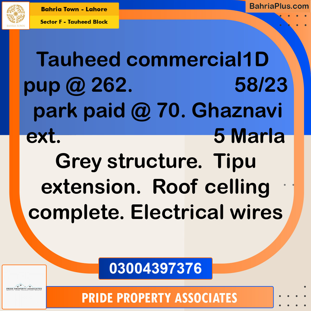 Residential Plot for Sale in Sector F - Tauheed Block -  Bahria Town, Lahore - (BP-195150)