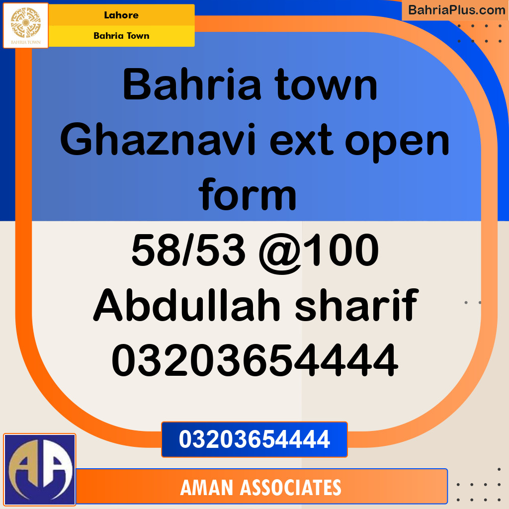 Residential Plot for Sale in Bahria Town, Lahore - (BP-195203)