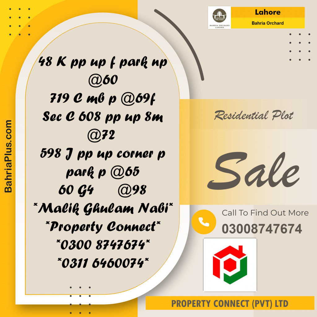 Residential Plot for Sale in Bahria Orchard, Lahore - (BP-195247)