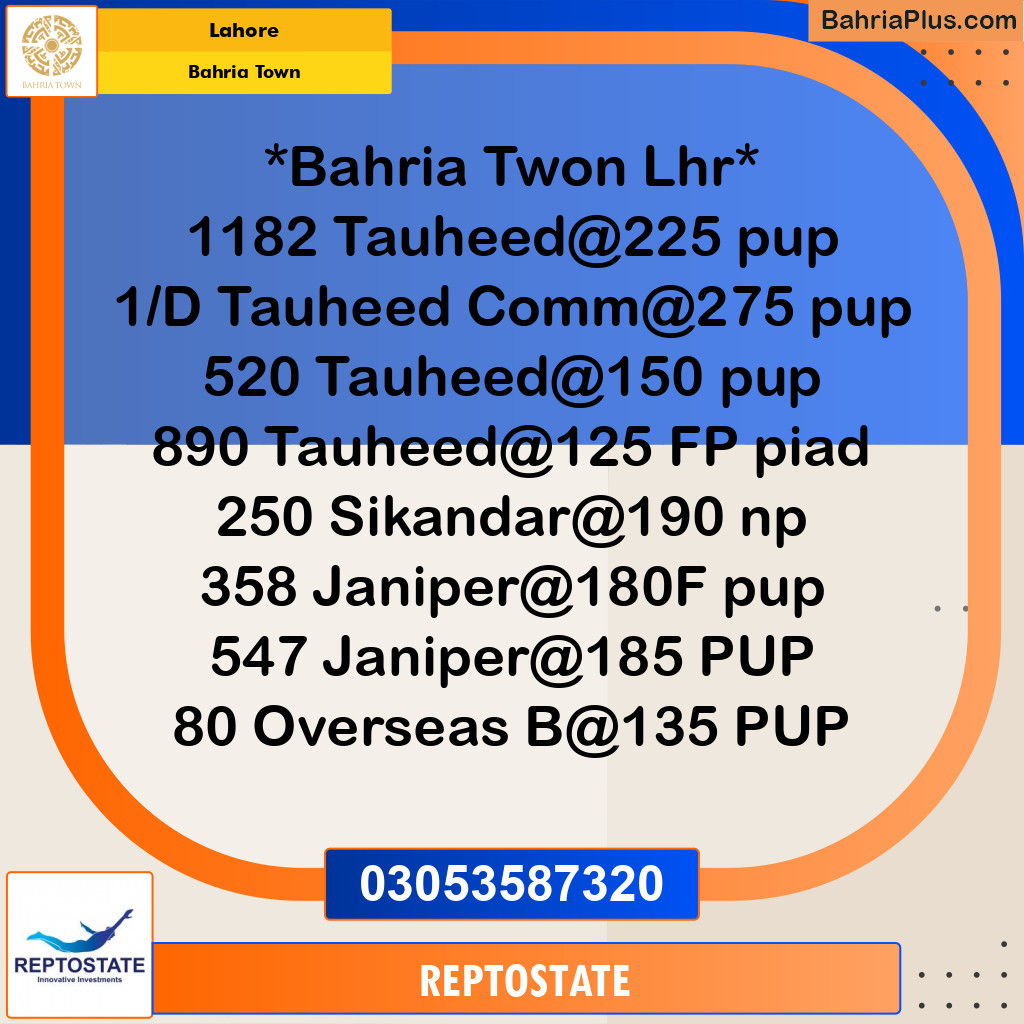 Residential Plot for Sale in Bahria Town, Lahore - (BP-195259)