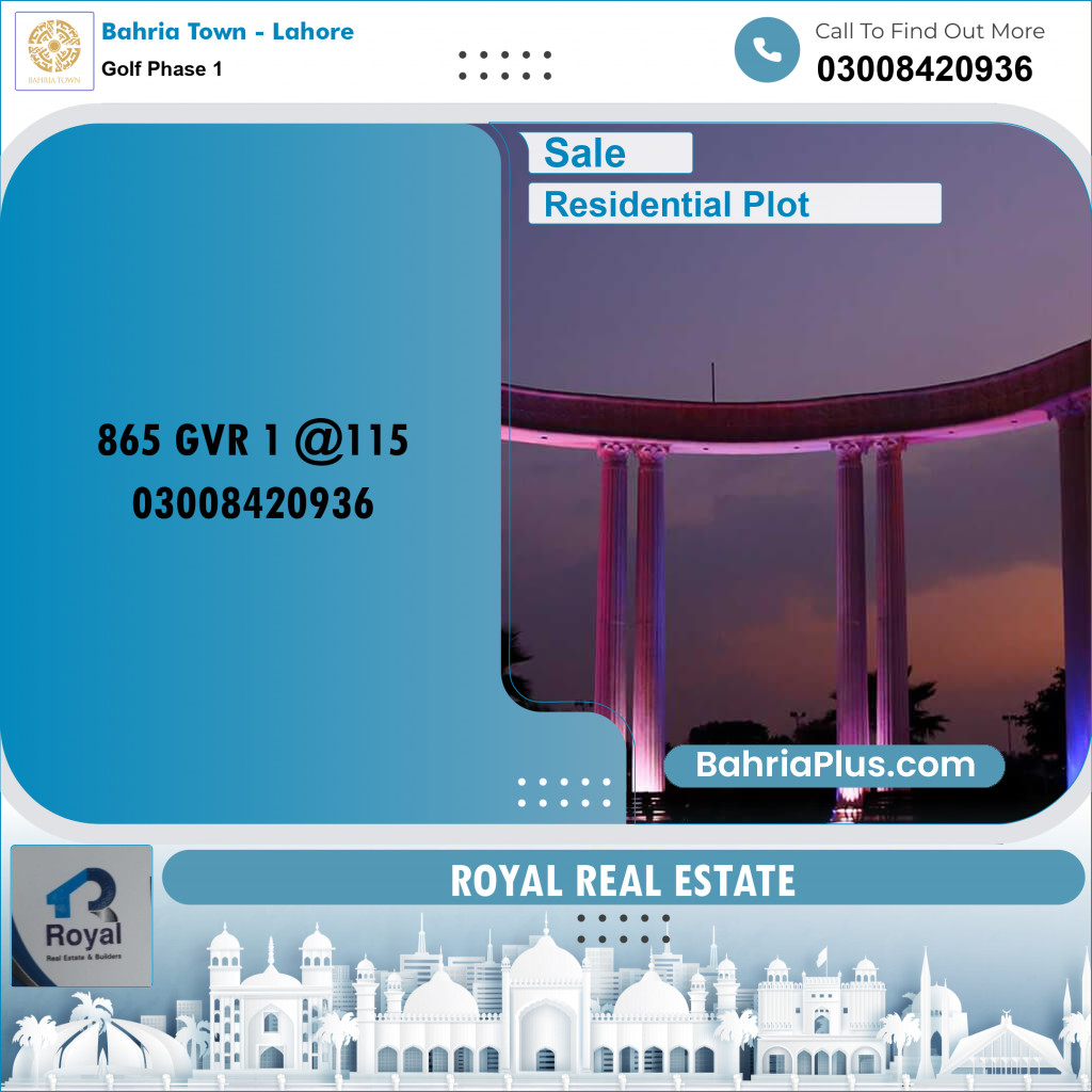Residential Plot for Sale in Golf Phase 1 -  Bahria Town, Lahore - (BP-195278)