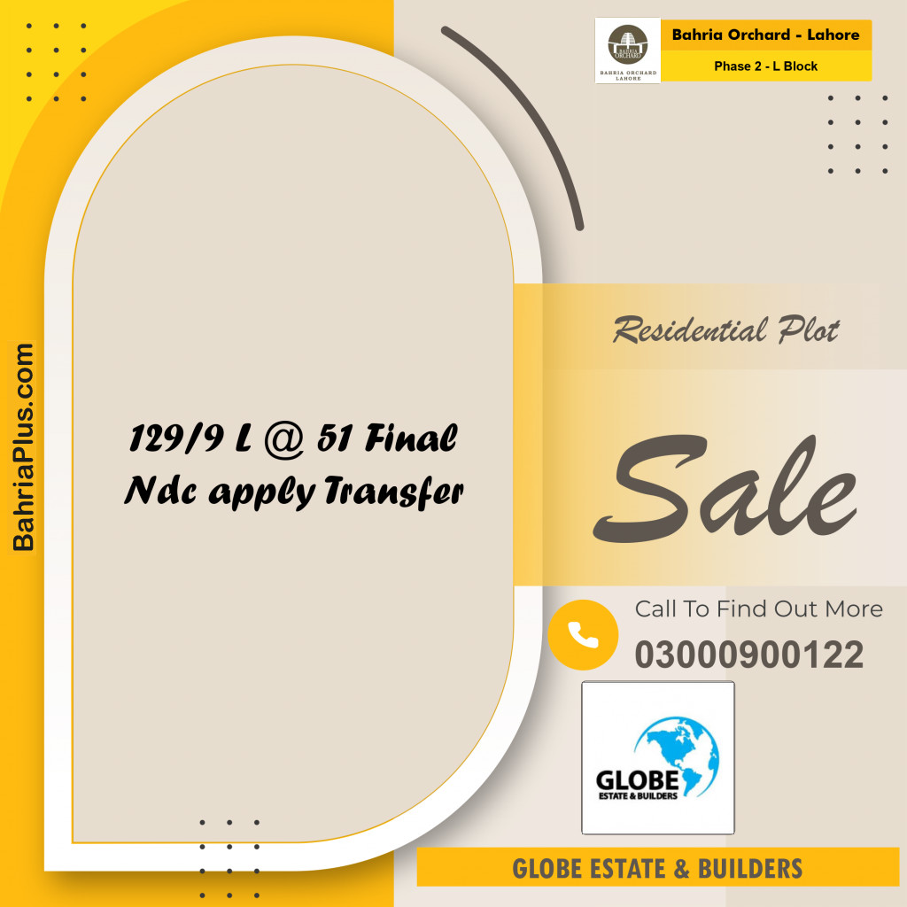 Residential Plot for Sale in Phase 2 - L Block -  Bahria Orchard, Lahore - (BP-195344)