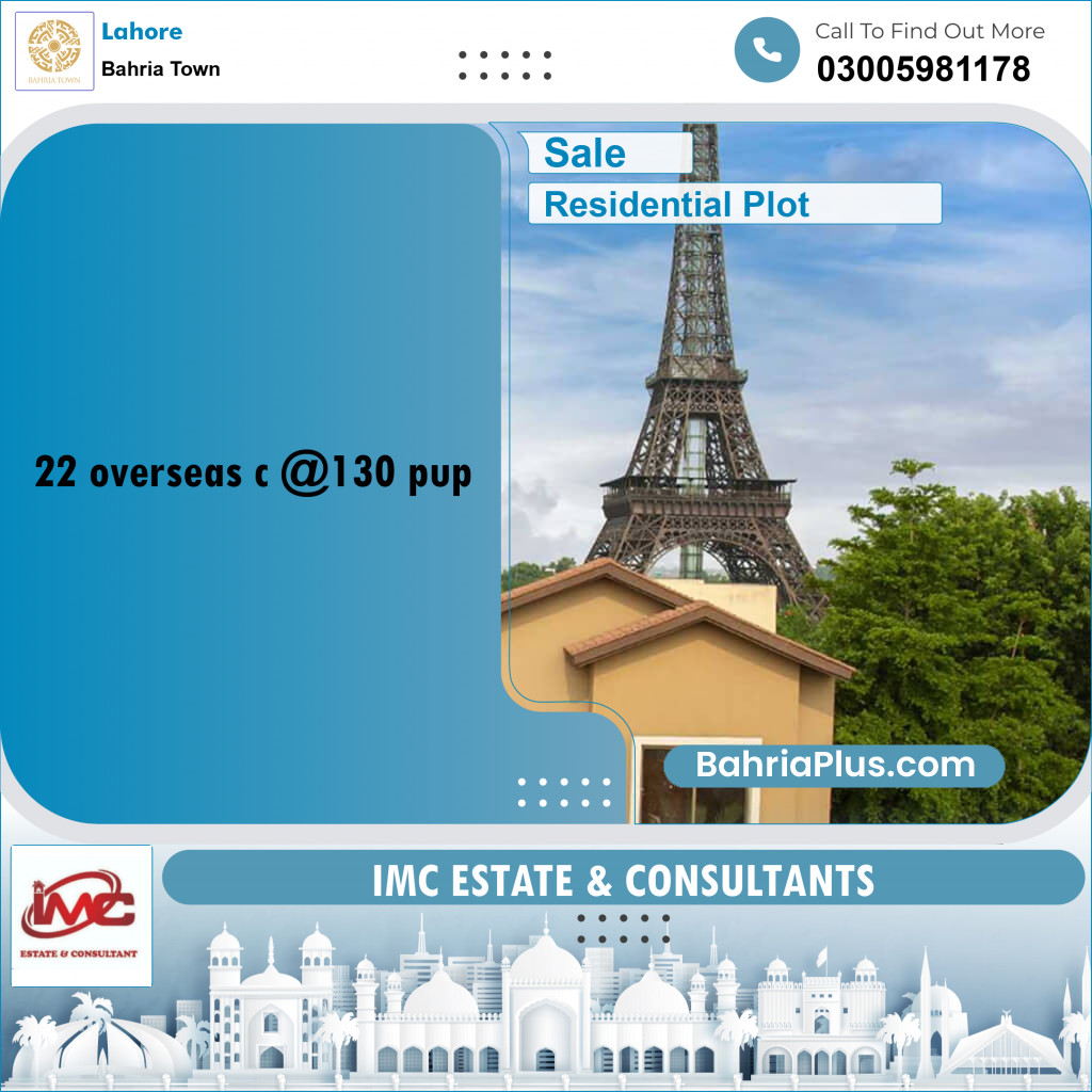 Residential Plot for Sale in Bahria Town, Lahore - (BP-195363)