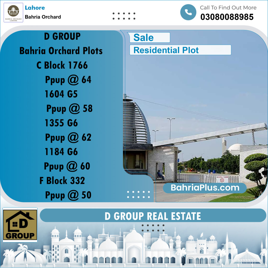 Residential Plot for Sale in Bahria Orchard, Lahore - (BP-195463)