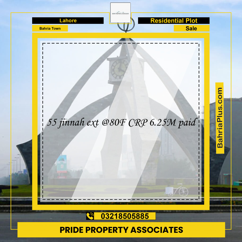 Residential Plot for Sale in Bahria Town, Lahore - (BP-195477)