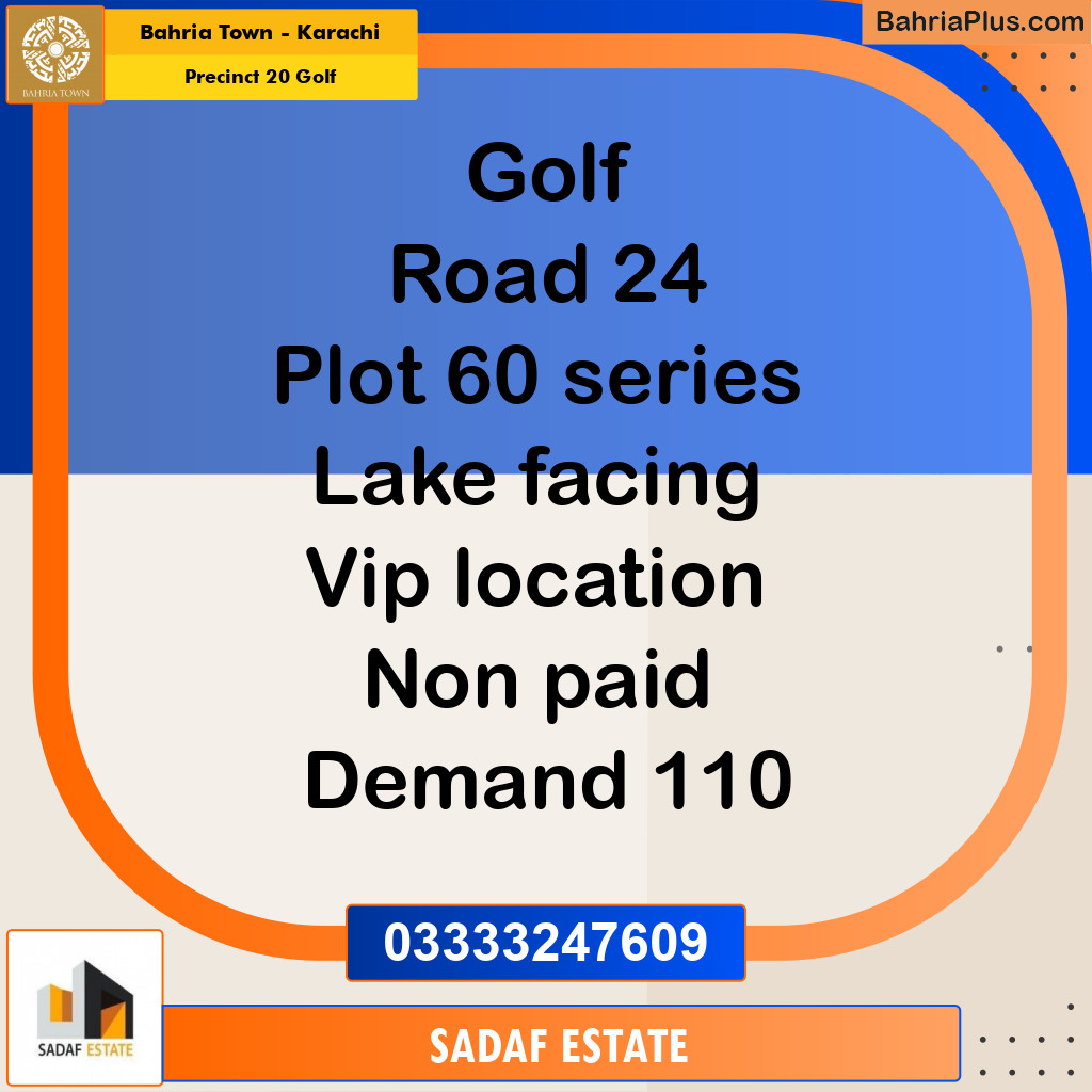 500 Sq. Yards Residential Plot for Sale in Precinct 20 Golf -  Bahria Town, Karachi - (BP-195486)