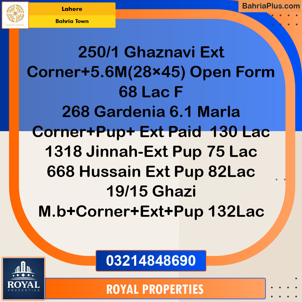 Residential Plot for Sale in Bahria Town, Lahore - (BP-195499)