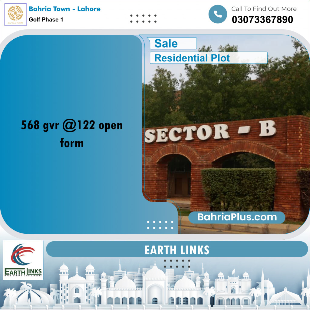 Residential Plot for Sale in Golf Phase 1 -  Bahria Town, Lahore - (BP-195508)