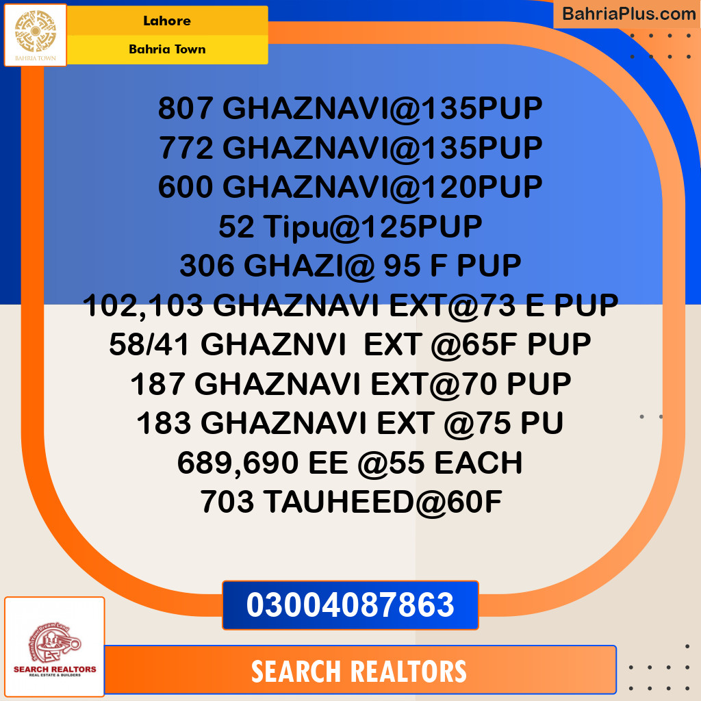 Residential Plot for Sale in Bahria Town, Lahore - (BP-195571)