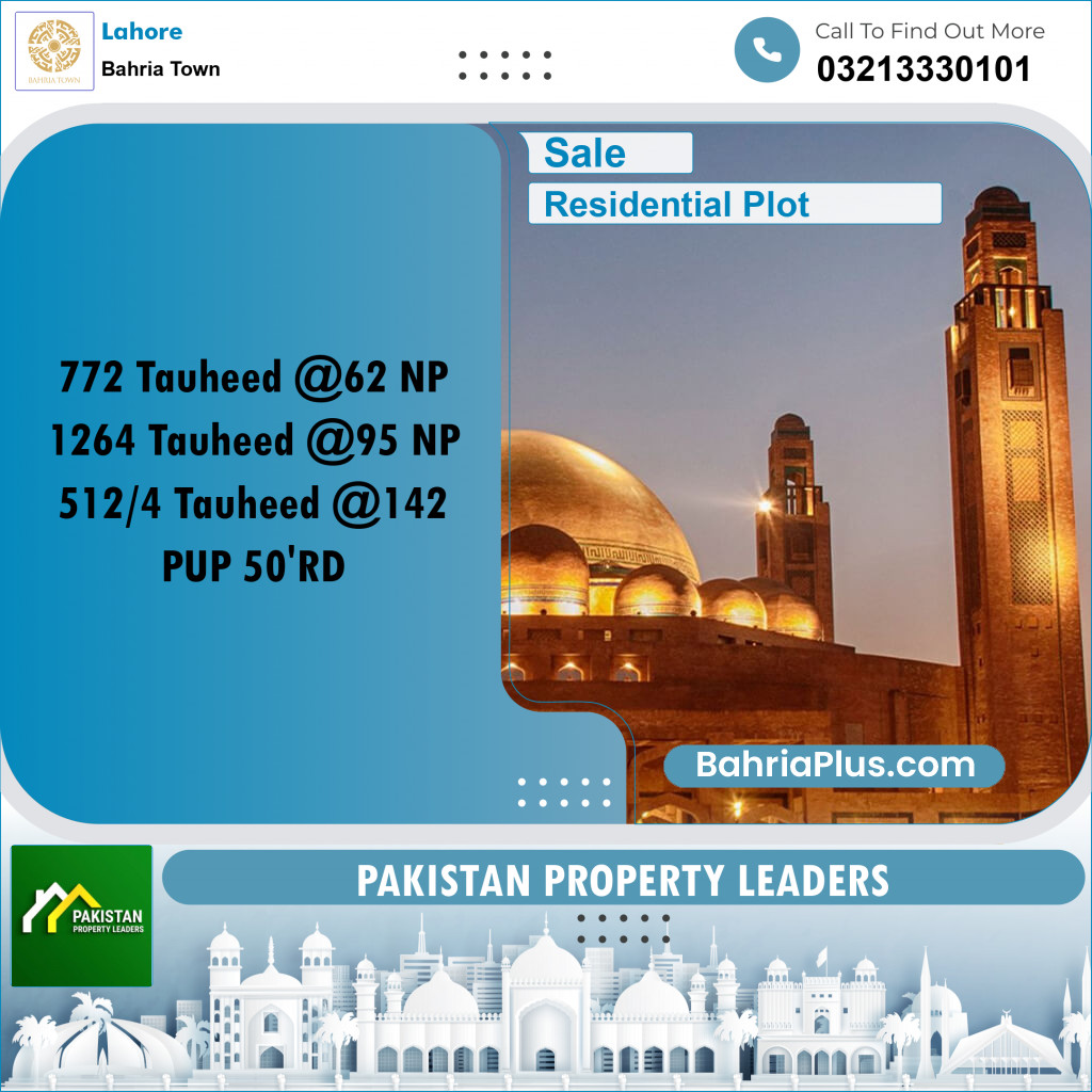 Residential Plot for Sale in Bahria Town, Lahore - (BP-195593)