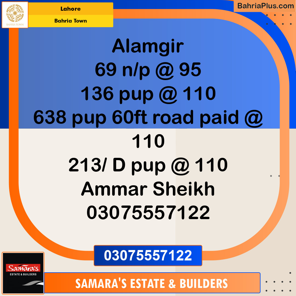 Residential Plot for Sale in Bahria Town, Lahore - (BP-195599)