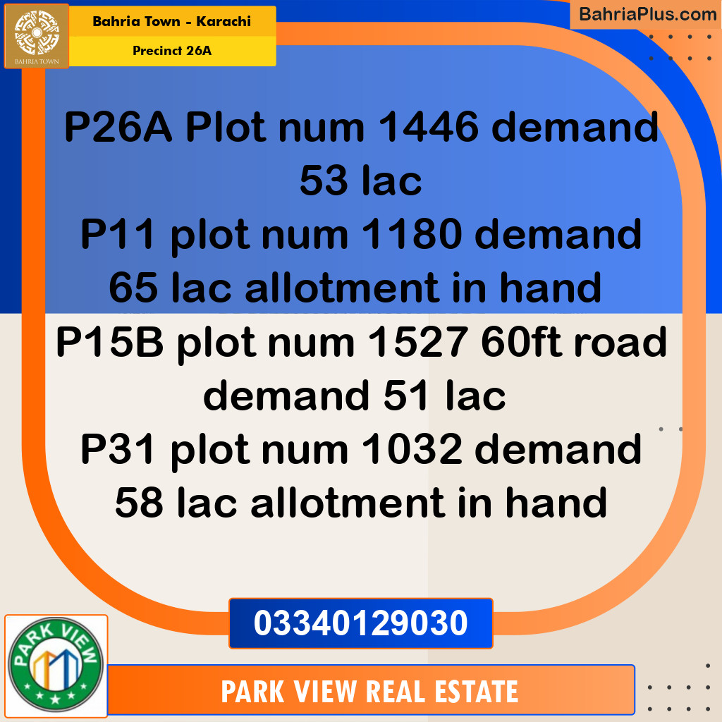 125 Sq. Yards Residential Plot for Sale in Precinct 26A -  Bahria Town, Karachi - (BP-195638)