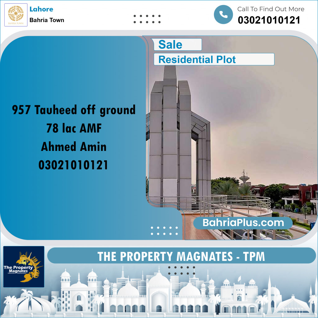 Residential Plot for Sale in Bahria Town, Lahore - (BP-195645)