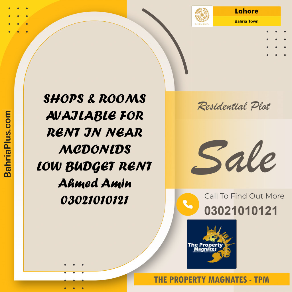 Residential Plot for Sale in Bahria Town, Lahore - (BP-195646)