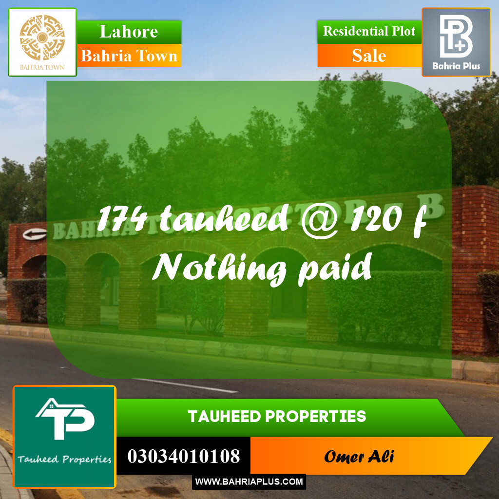 Residential Plot for Sale in Bahria Town, Lahore - (BP-195656)