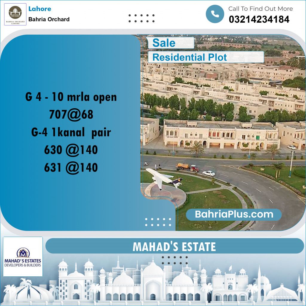 Residential Plot for Sale in Bahria Orchard, Lahore - (BP-195700)