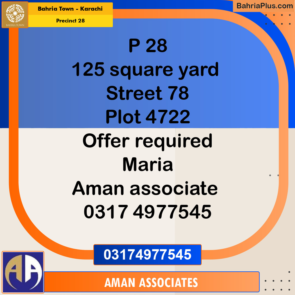 125 Sq. Yards Residential Plot for Sale in Precinct 28 -  Bahria Town, Karachi - (BP-195737)