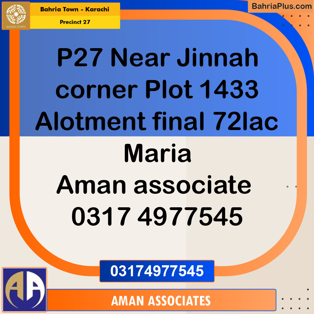 Residential Plot for Sale in Precinct 27 -  Bahria Town, Karachi - (BP-195739)