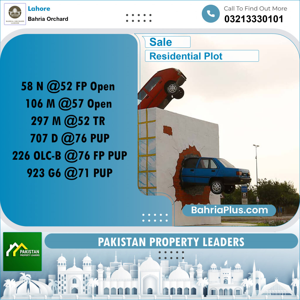 Residential Plot for Sale in Bahria Orchard, Lahore - (BP-195761)